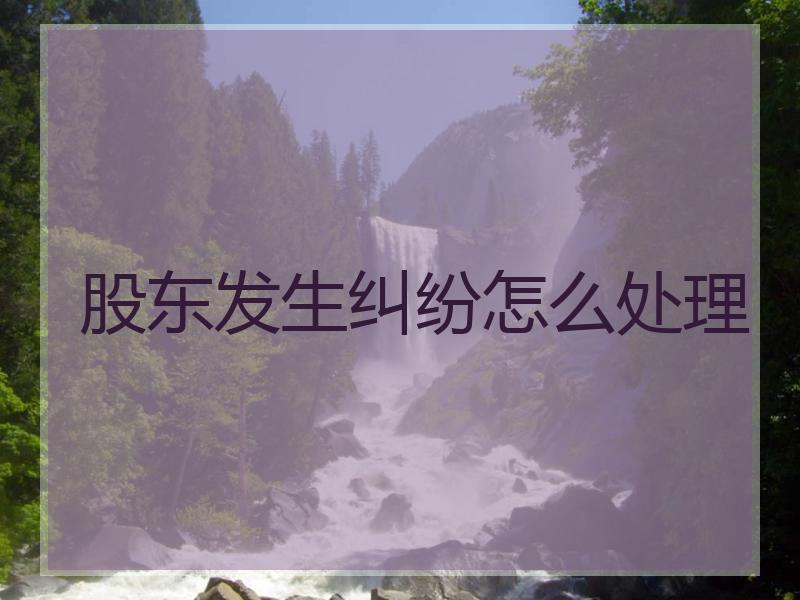 股东发生纠纷怎么处理