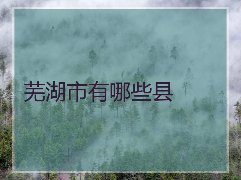 芜湖市有哪些县