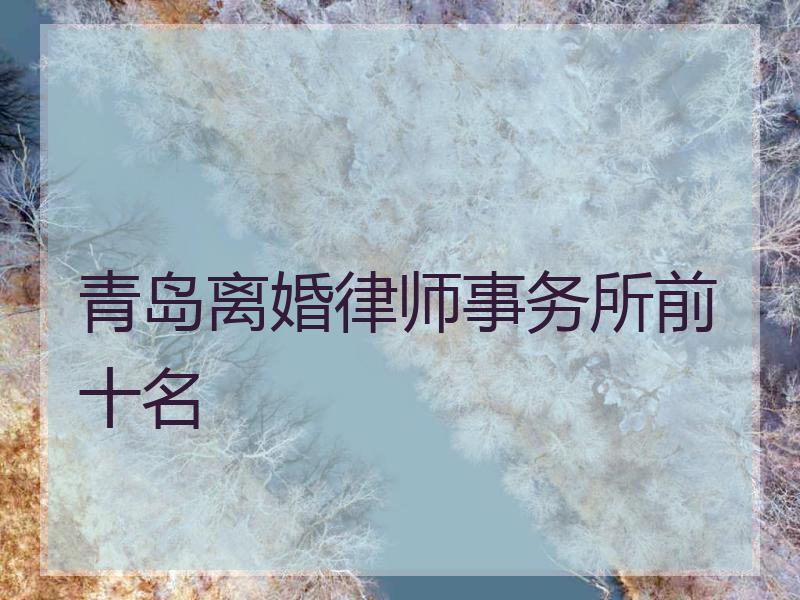 青岛离婚律师事务所前十名