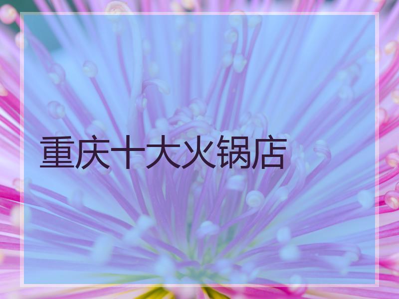 重庆十大火锅店