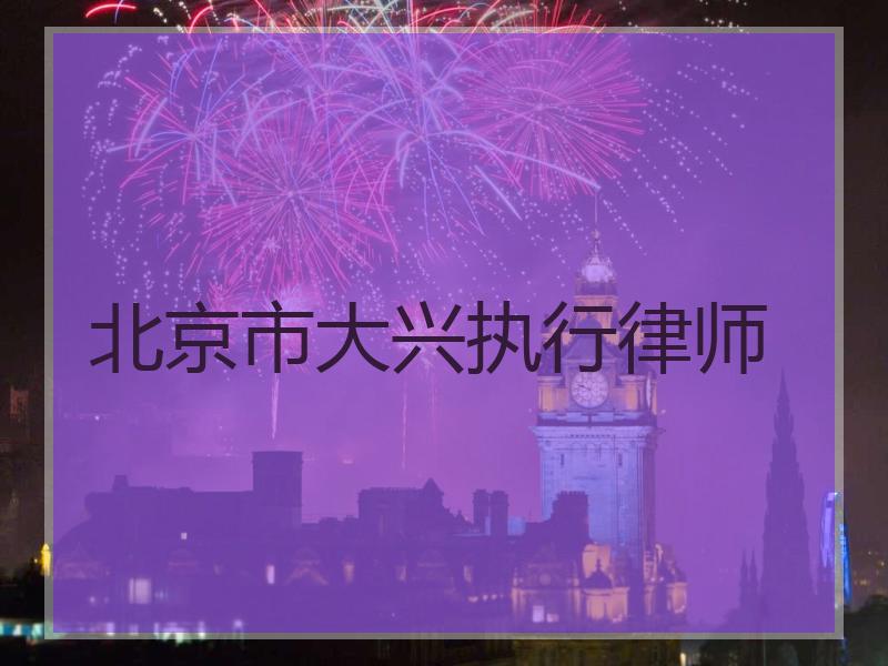 北京市大兴执行律师