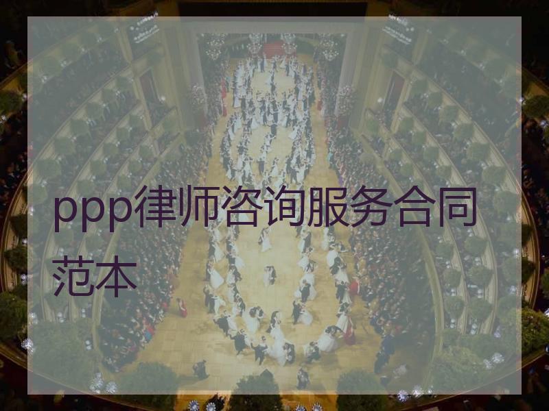 ppp律师咨询服务合同范本