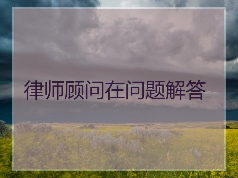 律师顾问在问题解答