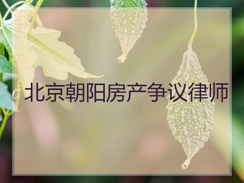 北京朝阳房产争议律师
