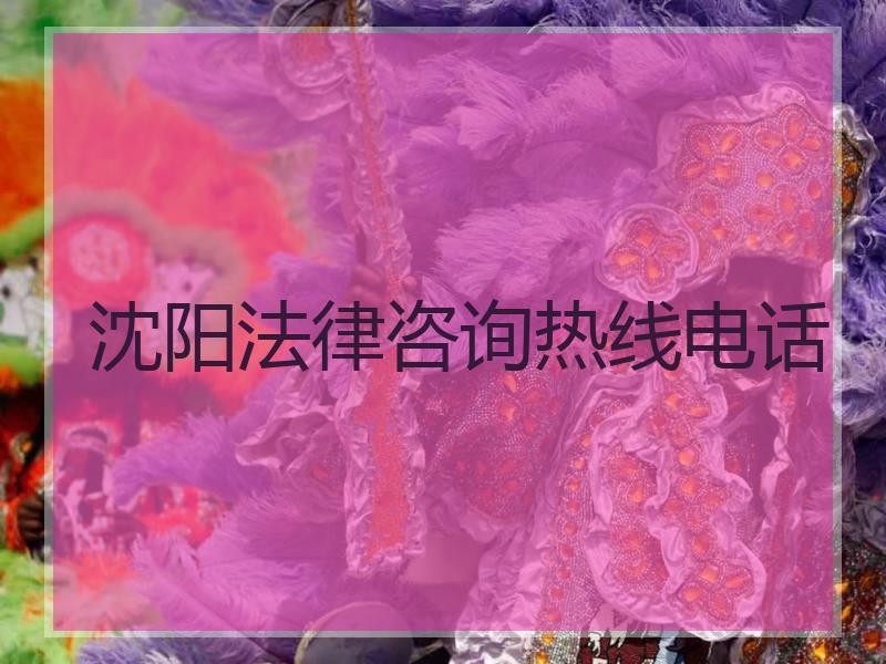 沈阳法律咨询热线电话