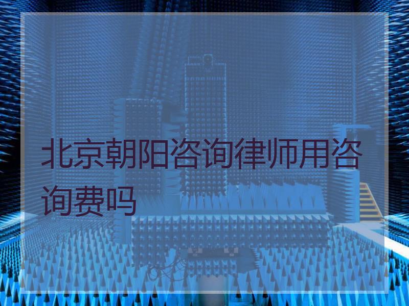 北京朝阳咨询律师用咨询费吗