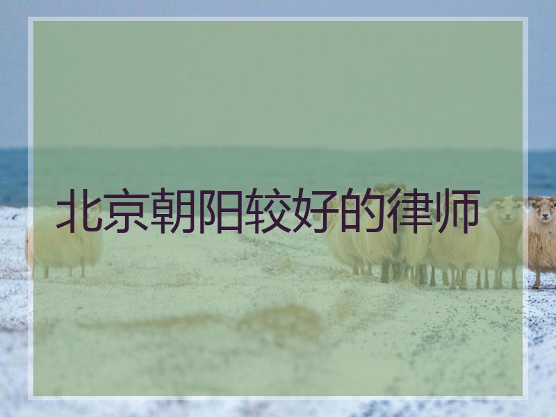 北京朝阳较好的律师
