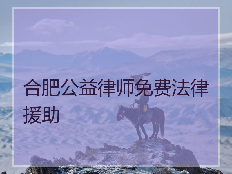 合肥公益律师免费法律援助