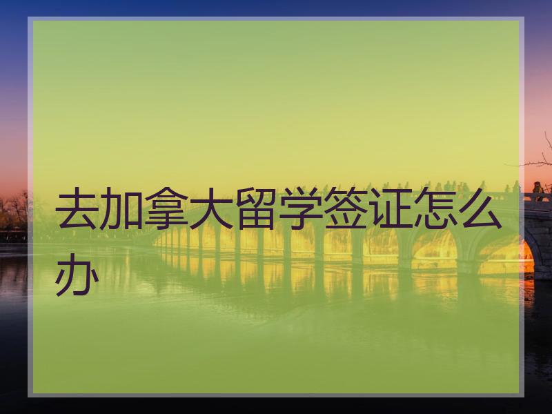 去加拿大留学签证怎么办