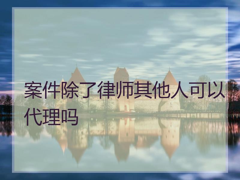 案件除了律师其他人可以代理吗