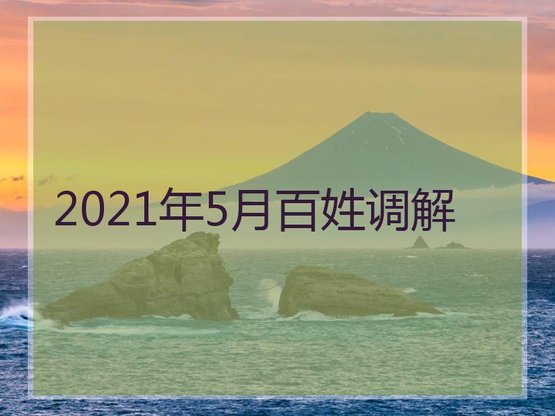 2021年5月百姓调解