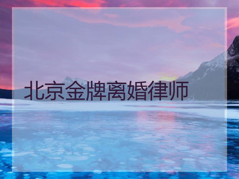 北京金牌离婚律师
