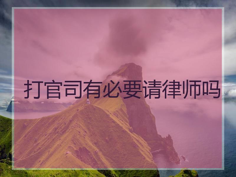 打官司有必要请律师吗