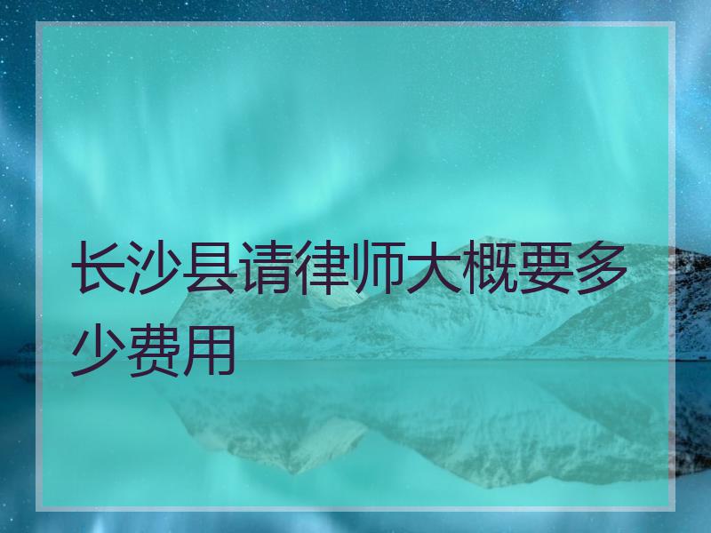长沙县请律师大概要多少费用