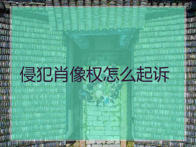 侵犯肖像权怎么起诉