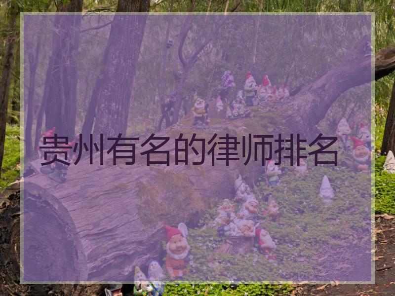 贵州有名的律师排名