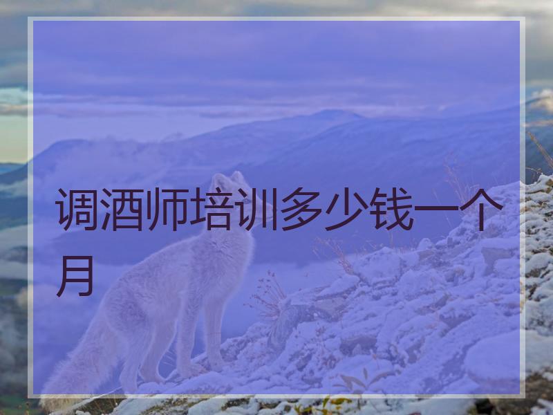 调酒师培训多少钱一个月