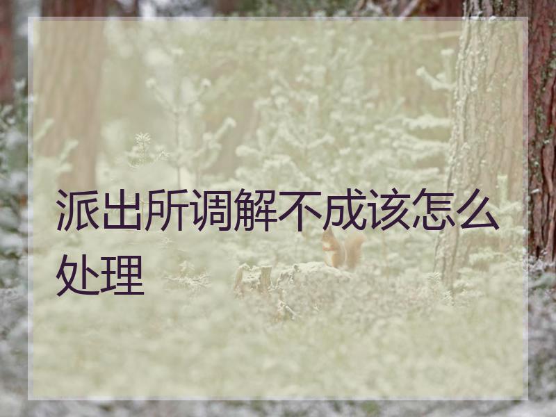 派出所调解不成该怎么处理