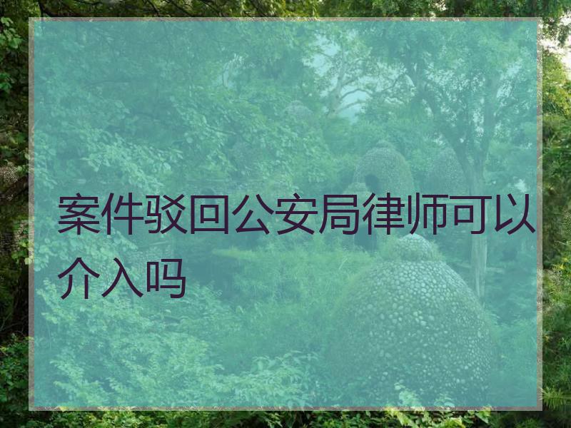 案件驳回公安局律师可以介入吗