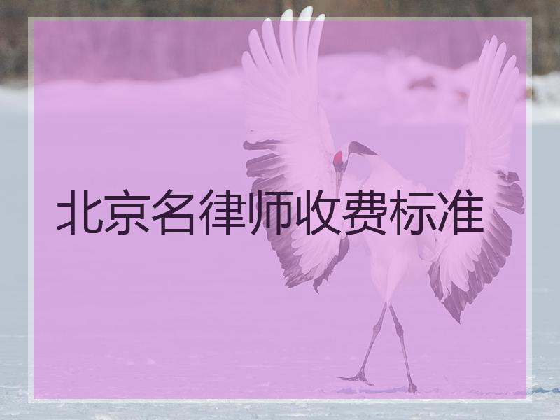 北京名律师收费标准