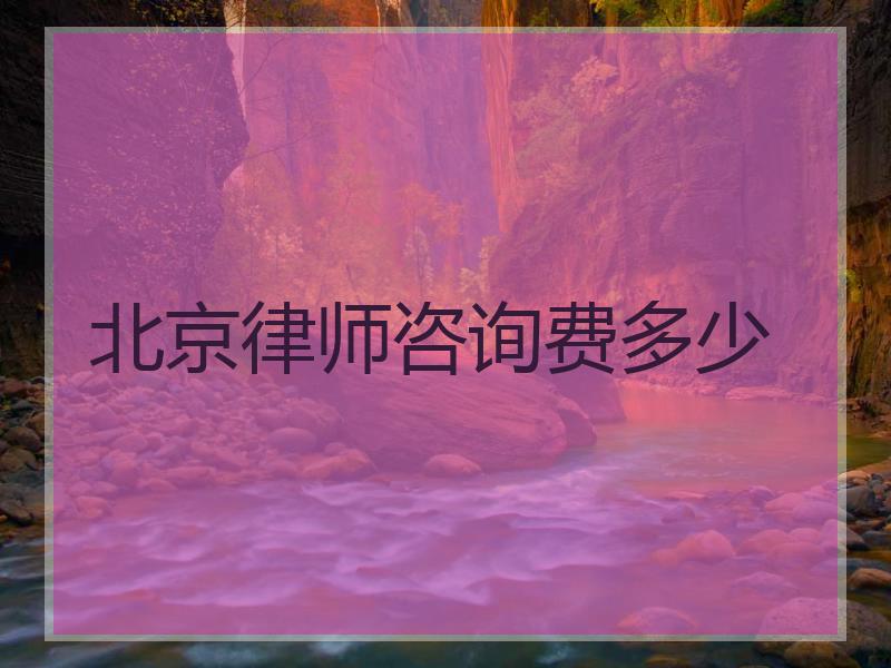 北京律师咨询费多少