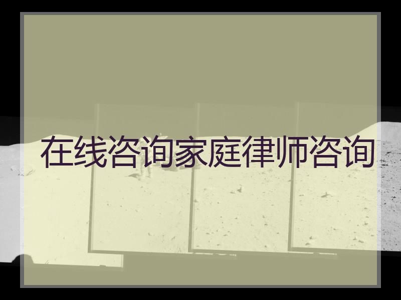 在线咨询家庭律师咨询