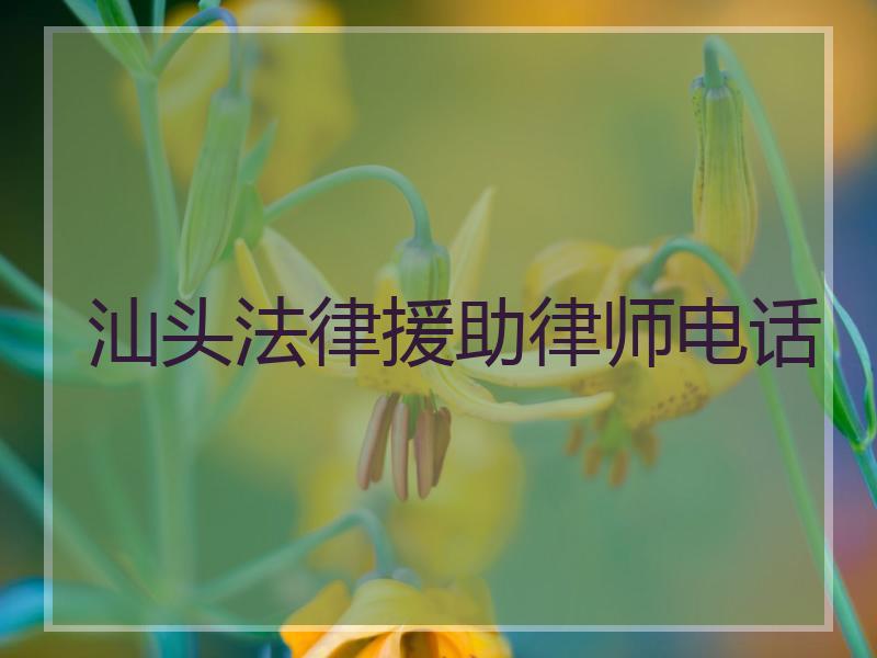 汕头法律援助律师电话