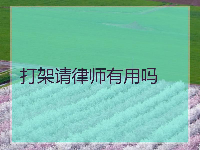 打架请律师有用吗