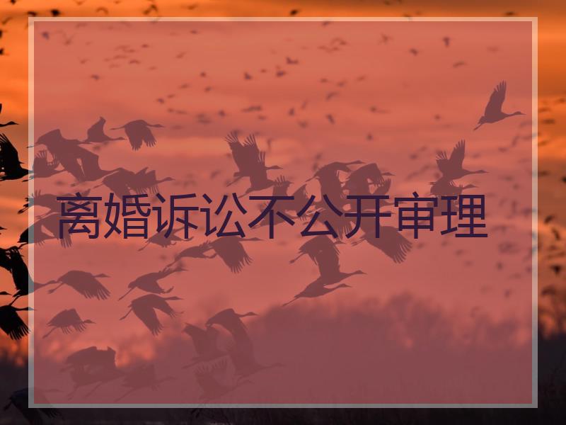 离婚诉讼不公开审理
