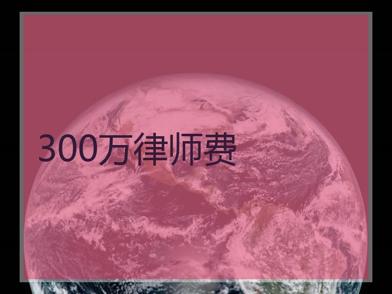 300万律师费