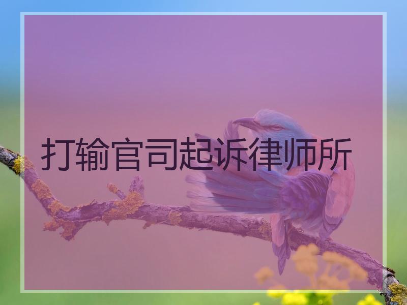 打输官司起诉律师所