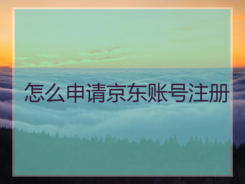 怎么申请京东账号注册