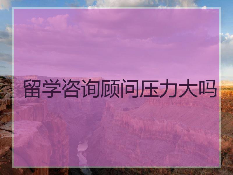 留学咨询顾问压力大吗