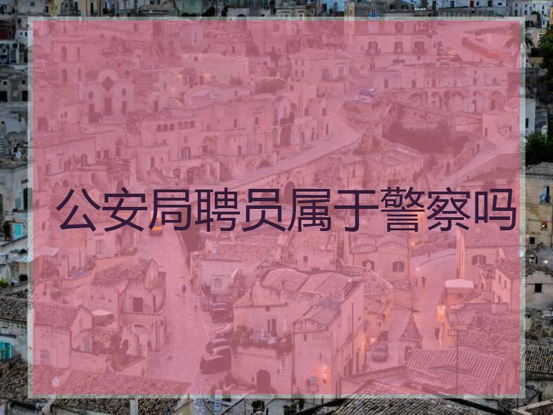 公安局聘员属于警察吗