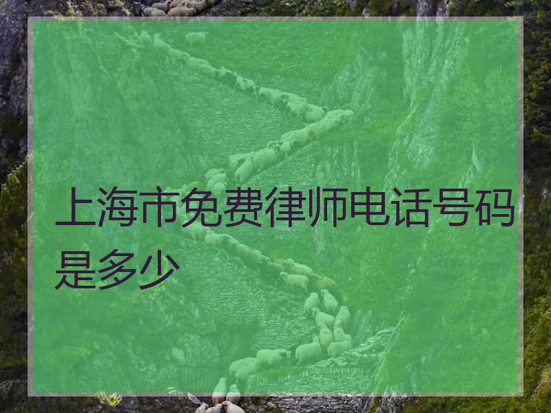 上海市免费律师电话号码是多少