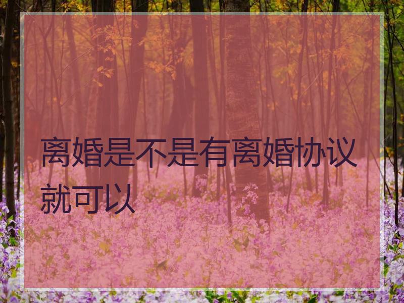 离婚是不是有离婚协议就可以