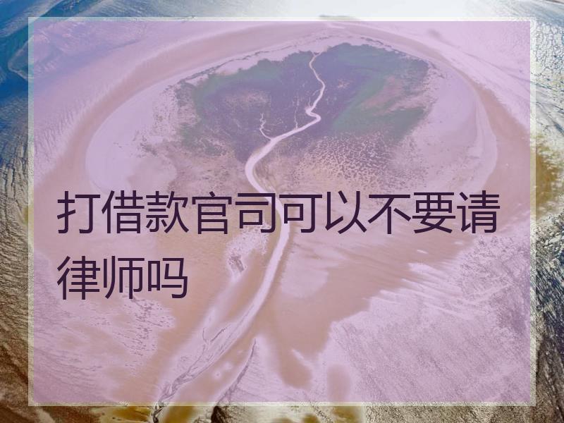 打借款官司可以不要请律师吗