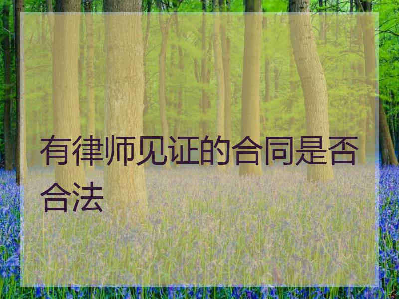 有律师见证的合同是否合法