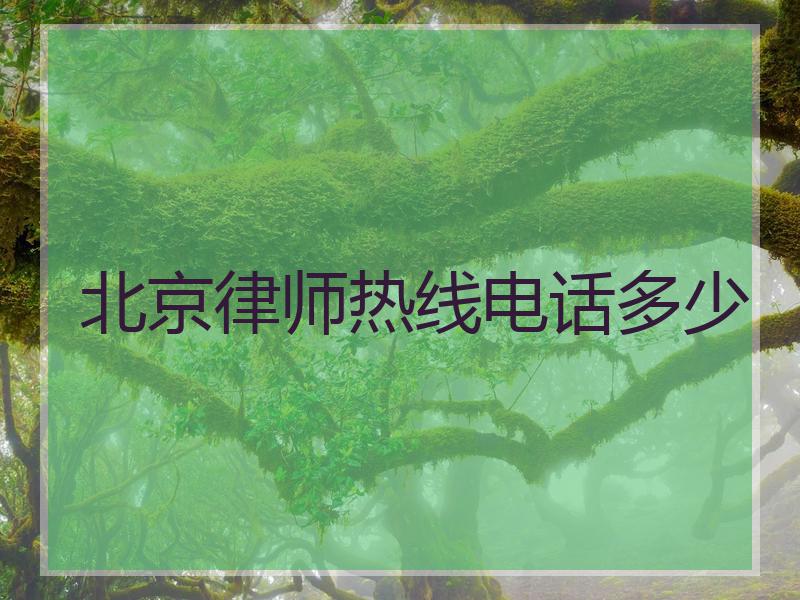 北京律师热线电话多少