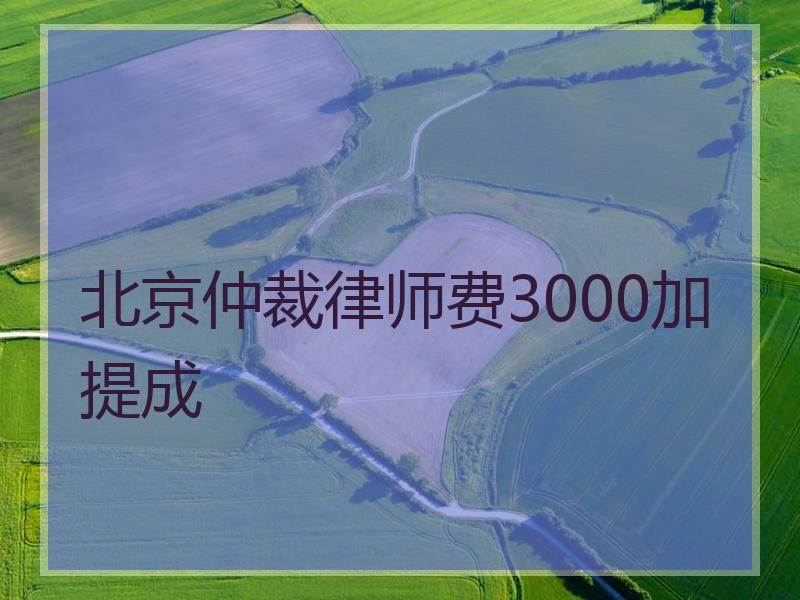 北京仲裁律师费3000加提成