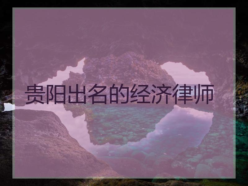 贵阳出名的经济律师