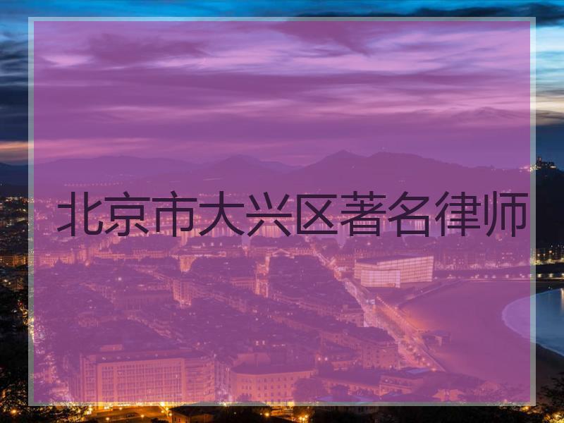 北京市大兴区著名律师