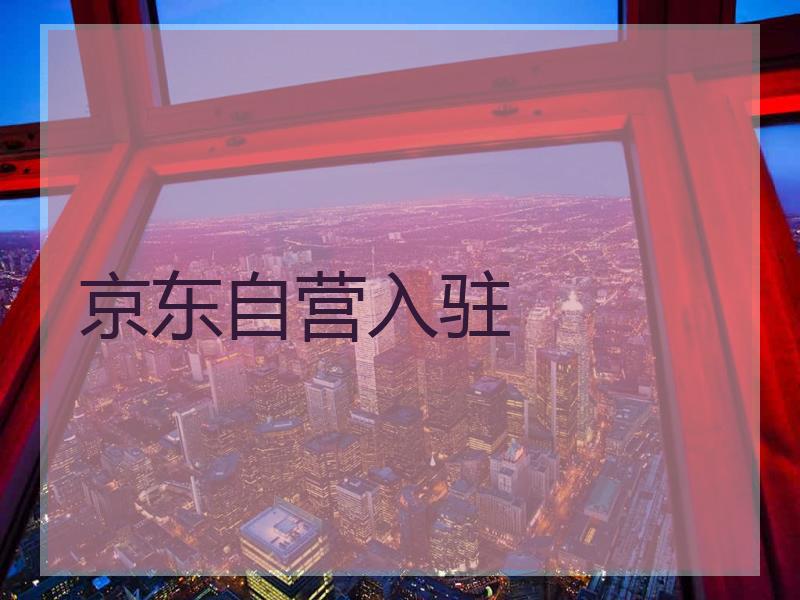 京东自营入驻
