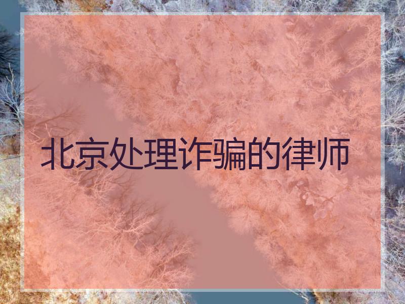 北京处理诈骗的律师