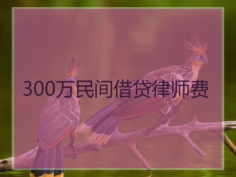 300万民间借贷律师费