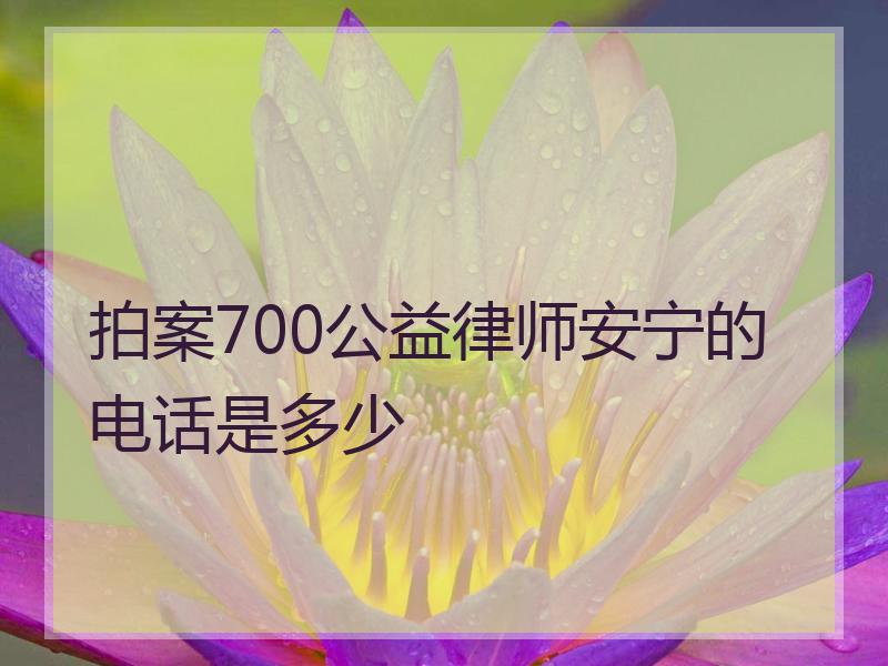 拍案700公益律师安宁的电话是多少