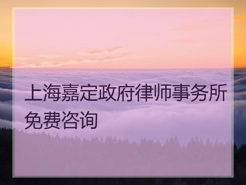 上海嘉定政府律师事务所免费咨询