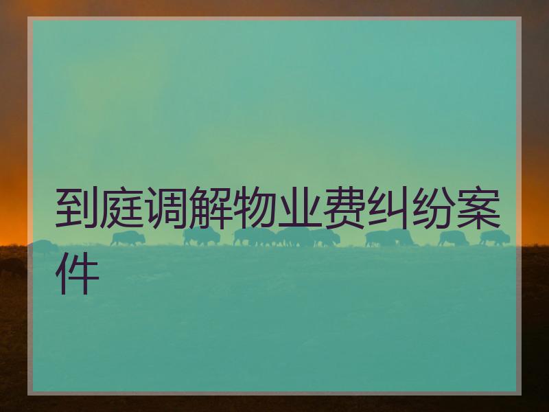 到庭调解物业费纠纷案件