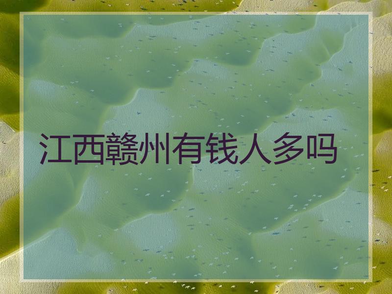 江西赣州有钱人多吗