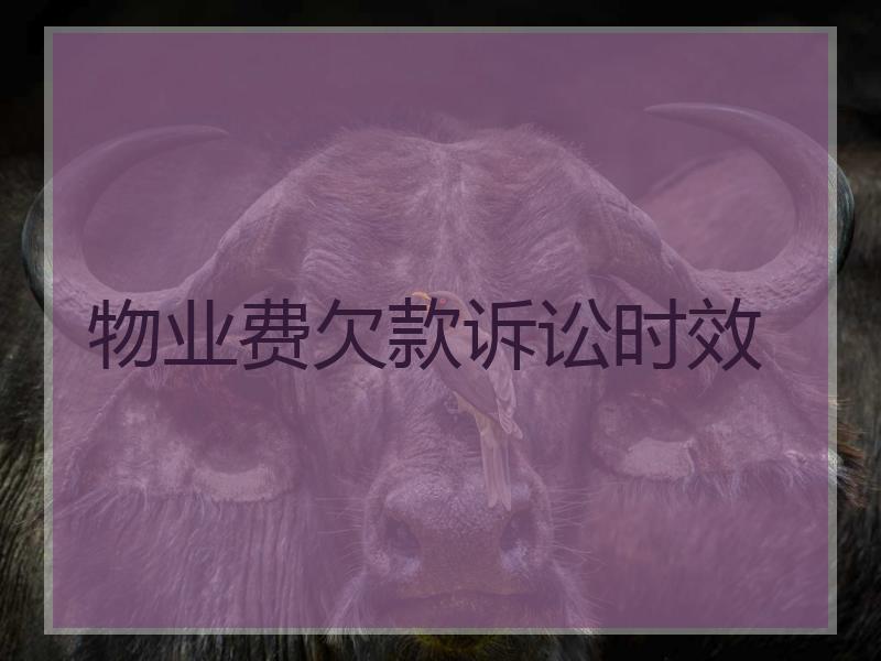 物业费欠款诉讼时效